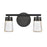 Atlas Lighting Jergen 12.5''W 2Lt Vanity Light, Matte Black/Clear
