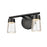 Atlas Lighting Jergen 12.5''W 2Lt Vanity Light, Matte Black/Clear