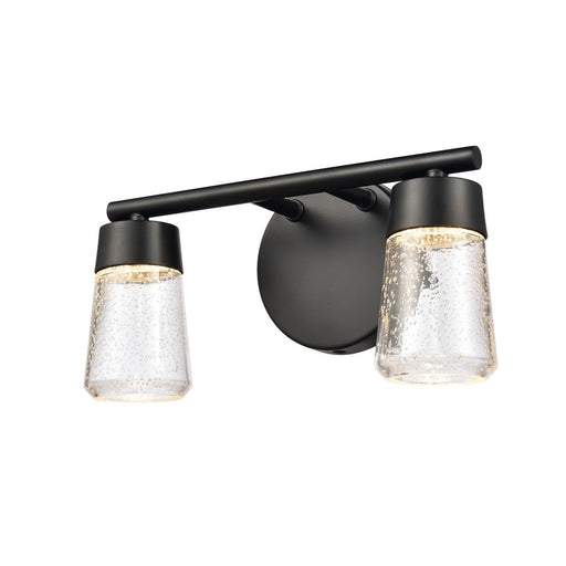 Atlas Lighting Jergen 12.5''W 2Lt Vanity Light, Matte Black/Clear