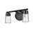 Atlas Lighting Jergen 12.5''W 2Lt Vanity Light, Matte Black/Clear