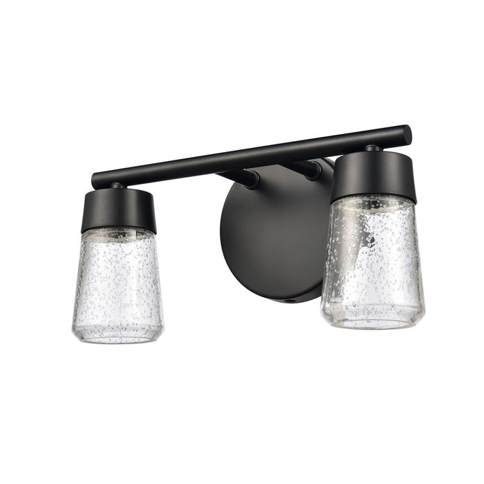 Atlas Lighting Jergen 12.5''W 2Lt Vanity Light, Matte Black/Clear