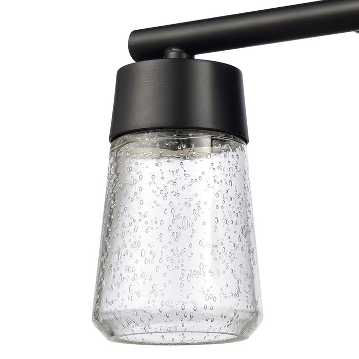 Atlas Lighting Jergen 12.5''W 2Lt Vanity Light, Matte Black/Clear