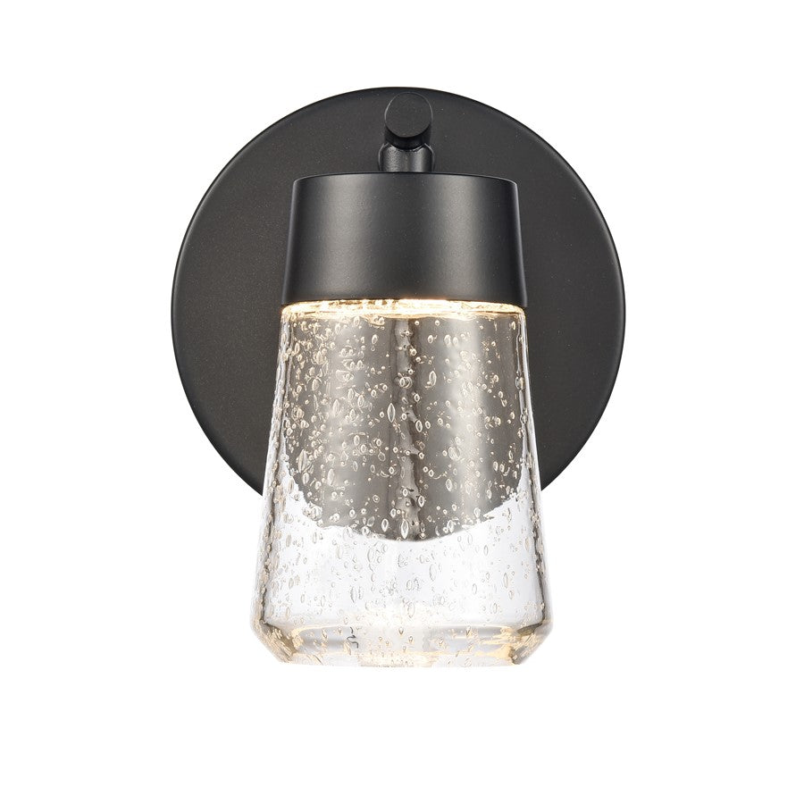 Atlas Lighting Jergen 5'' Wide 1Lt Vanity Light, Matte Black/Clear