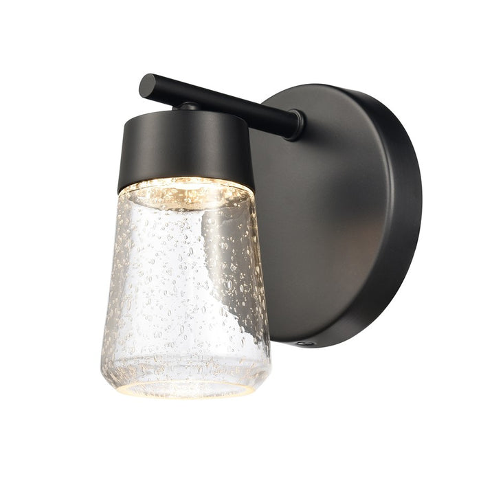 Atlas Lighting Jergen 5'' Wide 1Lt Vanity Light, Matte Black/Clear