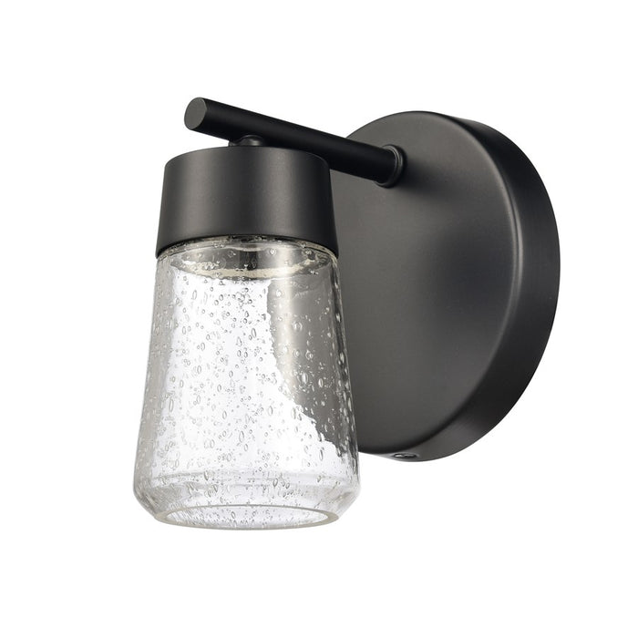 Atlas Lighting Jergen 5'' Wide 1Lt Vanity Light, Matte Black/Clear