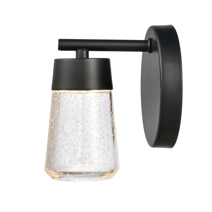 Atlas Lighting Jergen 5'' Wide 1Lt Vanity Light, Matte Black/Clear