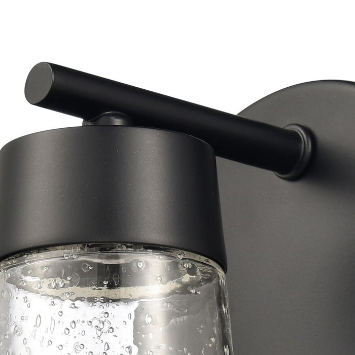 Atlas Lighting Jergen 5'' Wide 1Lt Vanity Light, Matte Black/Clear