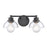 Atlas Lighting Julian 16'' Wide 2Lt Vanity Light, Matte Black/Clear