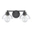 Atlas Lighting Julian 16'' Wide 2Lt Vanity Light, Matte Black/Clear