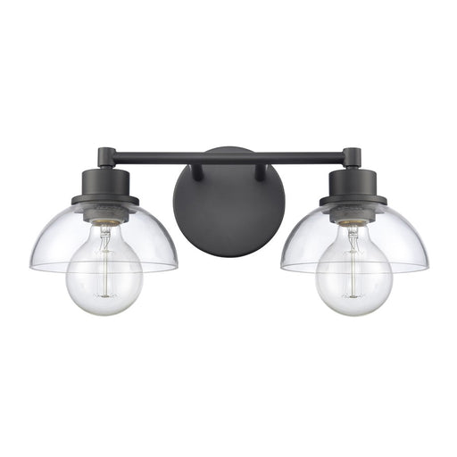 Atlas Lighting Julian 16'' Wide 2Lt Vanity Light, Matte Black/Clear