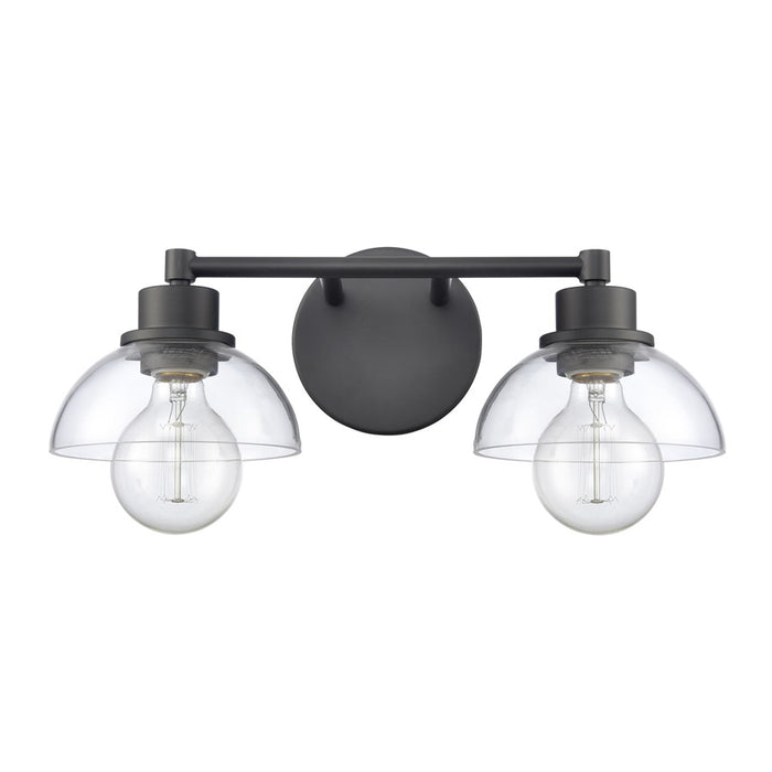 Atlas Lighting Julian 16'' Wide 2Lt Vanity Light, Matte Black/Clear