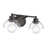 Atlas Lighting Julian 16'' Wide 2Lt Vanity Light, Matte Black/Clear