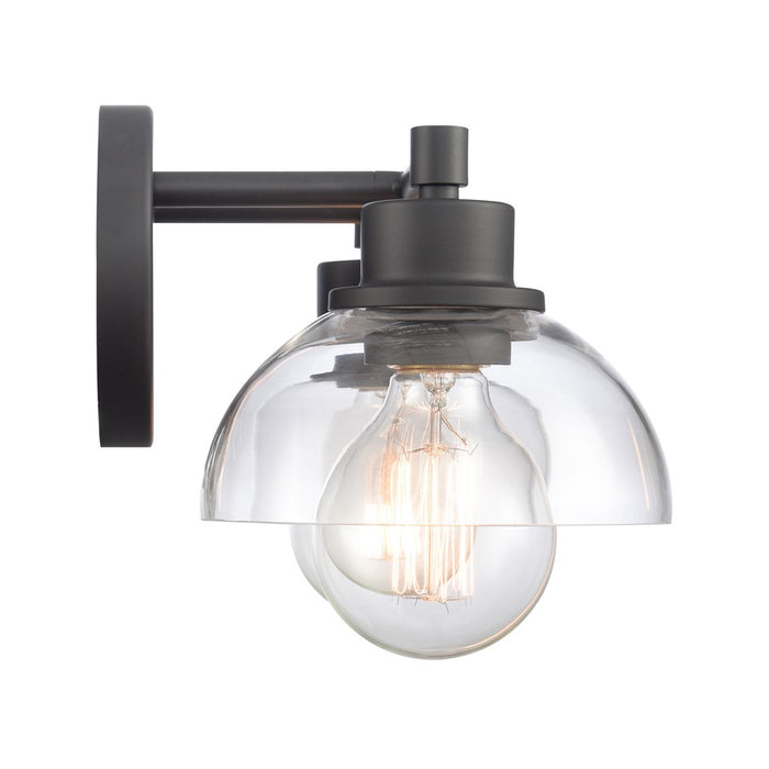 Atlas Lighting Julian 16'' Wide 2Lt Vanity Light, Matte Black/Clear