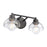 Atlas Lighting Julian 16'' Wide 2Lt Vanity Light, Matte Black/Clear