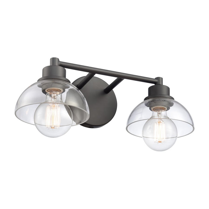 Atlas Lighting Julian 16'' Wide 2Lt Vanity Light, Matte Black/Clear