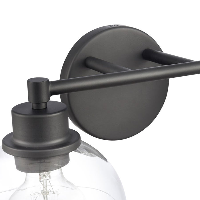 Atlas Lighting Julian 16'' Wide 2Lt Vanity Light, Matte Black/Clear
