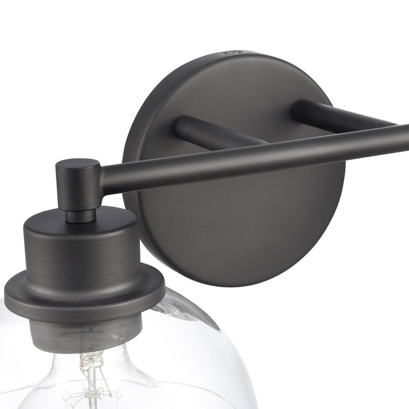 Atlas Lighting Julian 16in 2-Light Vanity Light | Transitional Matte Black and Clear Glass | Bathroom Vanity | 16 x 7.5 x 6 in | Model WL11351-BK
