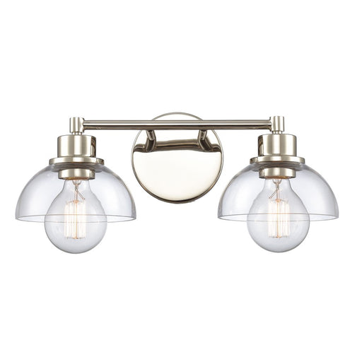Atlas Lighting Julian 16'' Wide 2Lt Vanity Light, Nickel/Clear