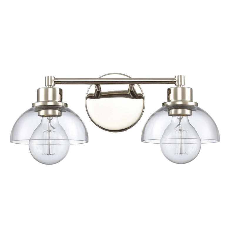 Atlas Lighting Julian 16'' Wide 2Lt Vanity Light, Nickel/Clear