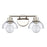 Atlas Lighting Julian 16'' Wide 2Lt Vanity Light, Nickel/Clear