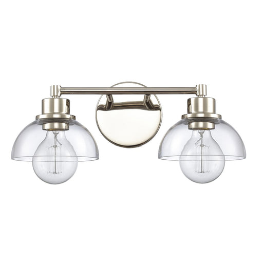 Atlas Lighting Julian 16'' Wide 2Lt Vanity Light, Nickel/Clear