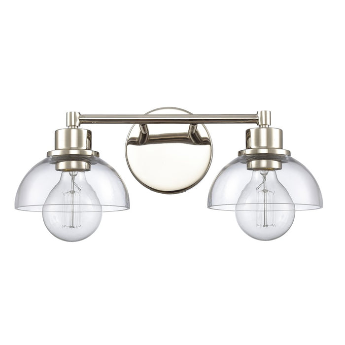 Atlas Lighting Julian 16'' Wide 2Lt Vanity Light, Nickel/Clear