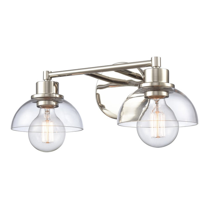 Atlas Lighting Julian 16'' Wide 2Lt Vanity Light, Nickel/Clear