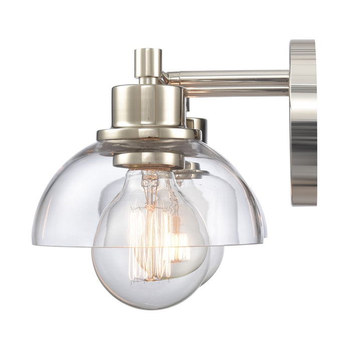 Atlas Lighting Julian 16'' Wide 2Lt Vanity Light, Nickel/Clear