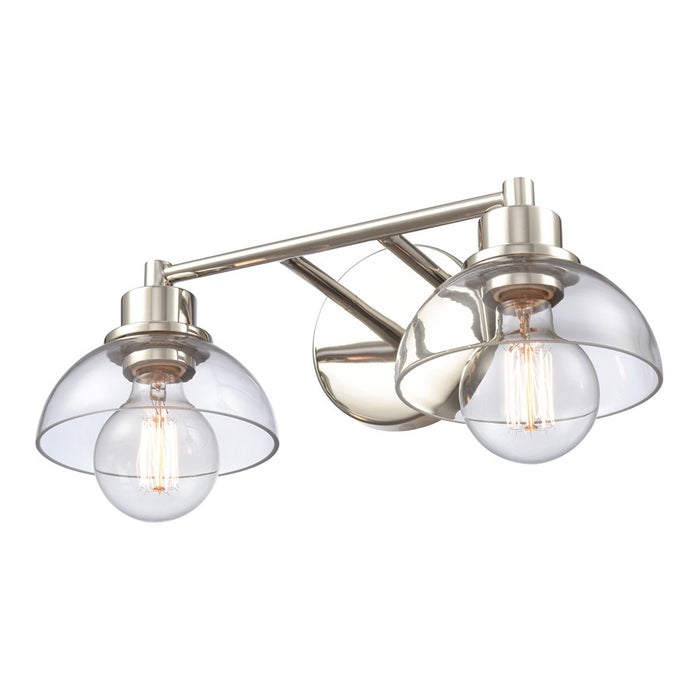 Atlas Lighting Julian 16'' Wide 2Lt Vanity Light, Nickel/Clear