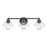 Atlas Lighting Julian 24'' Wide 3Lt Vanity Light, Matte Black/Clear