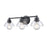 Atlas Lighting Julian 24'' Wide 3Lt Vanity Light, Matte Black/Clear
