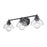 Atlas Lighting Julian 24'' Wide 3Lt Vanity Light, Matte Black/Clear