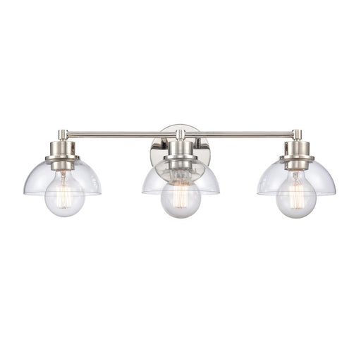 Atlas Lighting Julian 24'' Wide 3Lt Vanity Light, Nickel/Clear