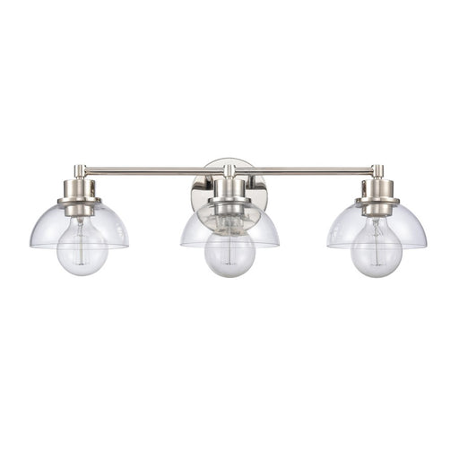 Atlas Lighting Julian 24'' Wide 3Lt Vanity Light, Nickel/Clear