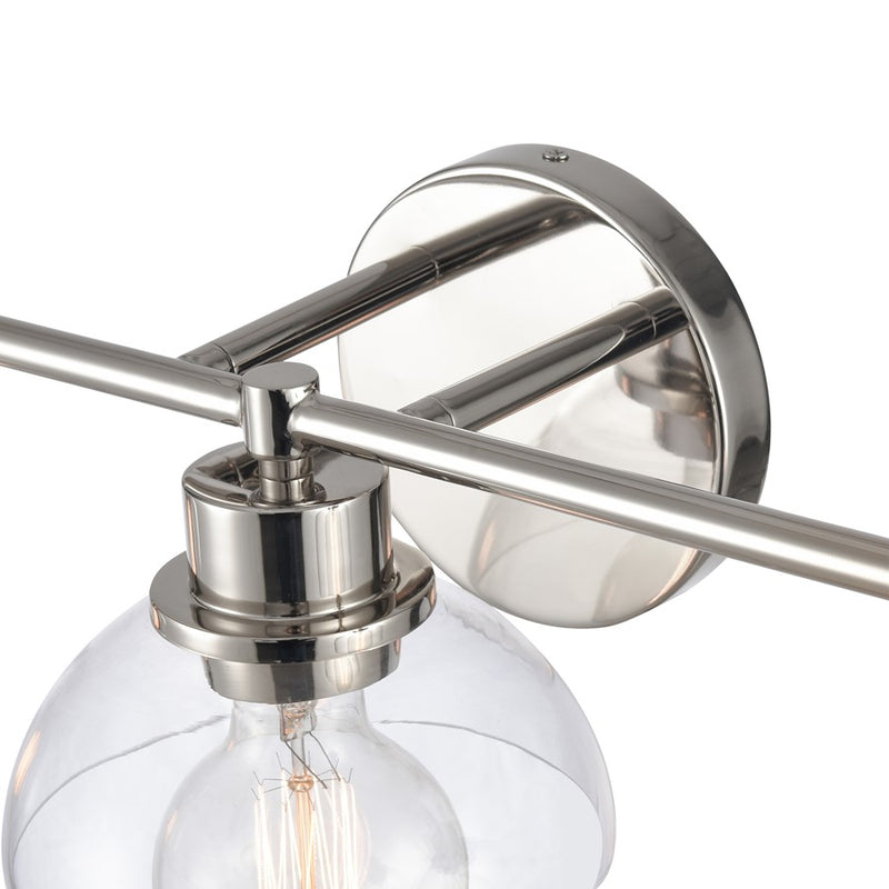 Atlas Lighting Julian 24in 3-Light Vanity Light | Transitional Polished Nickel and Clear Glass | Bathroom Vanity | 24 x 7.5 x 6 in | Model WL11352-NK