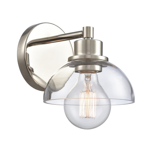 Atlas Lighting Julian 6'' Wide 1Lt Vanity Light, Nickel/Clear
