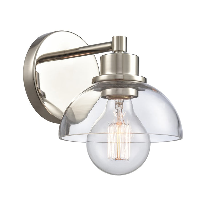 Atlas Lighting Julian 6in 1-Light Vanity Light | Transitional Polished Nickel and Clear Glass | Bathroom Vanity | 6 x 7 x 6 in | Model WL11353-NK