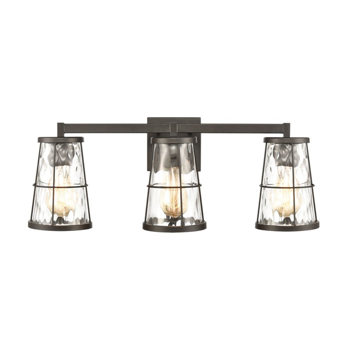 Atlas Lighting Kendrix 24'' Wide 3Lt Vanity Light, Bronze/Clear