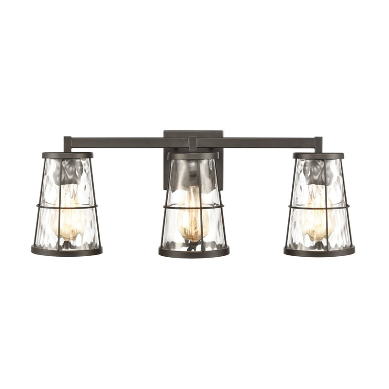 Atlas Lighting Kendrix 24in 3-Light Vanity Light | Transitional Oil Rubbed Bronze and Clear Glass | Bathroom Vanity | 24 x 7 x 9 in | Model WL11355-BZ