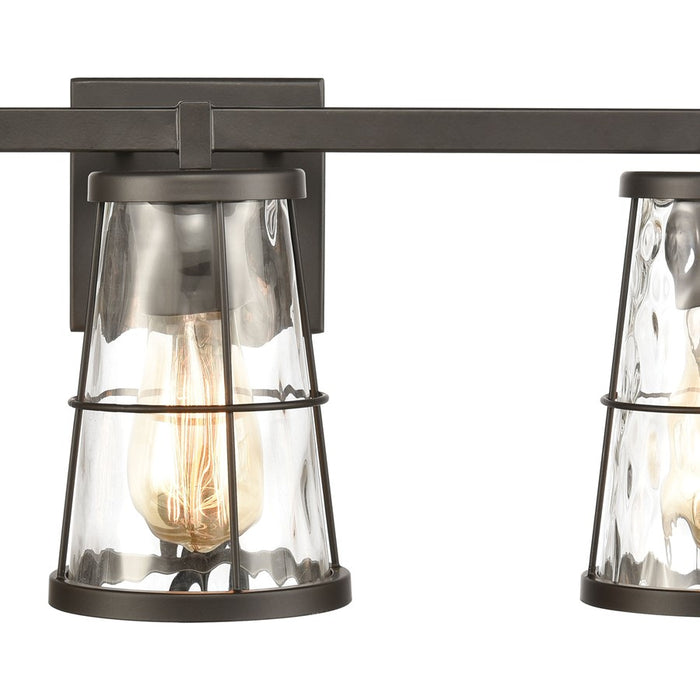 Atlas Lighting Kendrix 24'' Wide 3Lt Vanity Light, Bronze/Clear