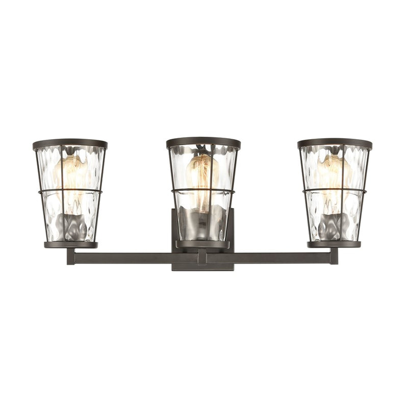Atlas Lighting Kendrix 24in 3-Light Vanity Light | Transitional Oil Rubbed Bronze and Clear Glass | Bathroom Vanity | 24 x 7 x 9 in | Model WL11355-BZ