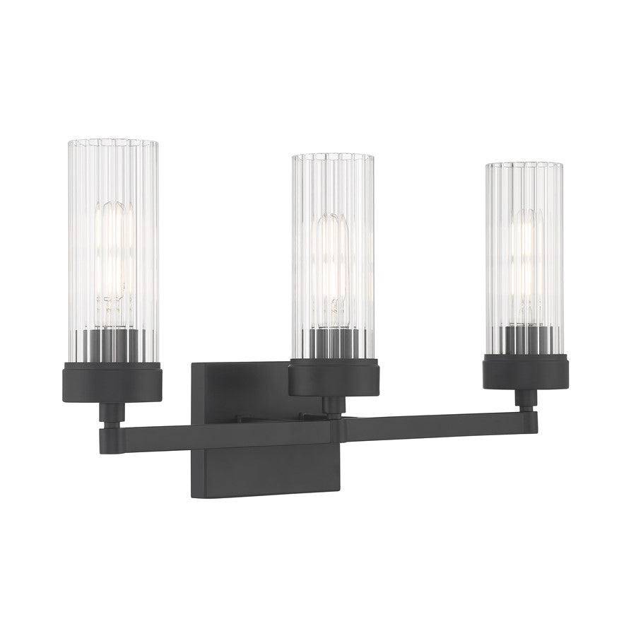 Atlas Lighting Lida 21'' Wide 3Lt Vanity Light, Matte Black