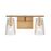 Atlas Lighting Lightweave 15'' Wide 2Lt Vanity Light, Brass/Clear