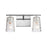 Atlas Lighting Lightweave 15'' Wide 2Lt Vanity Light, Nickel/Clear