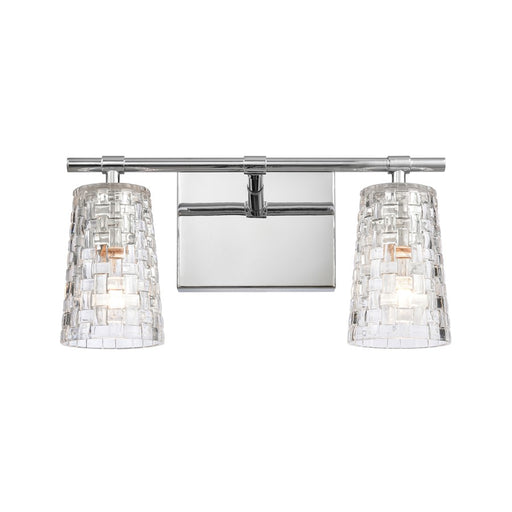 Atlas Lighting Lightweave 15'' Wide 2Lt Vanity Light, Nickel/Clear