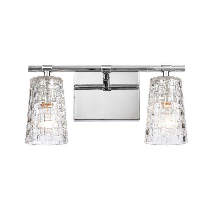 Atlas Lighting Lightweave 15'' Wide 2Lt Vanity Light, Nickel/Clear