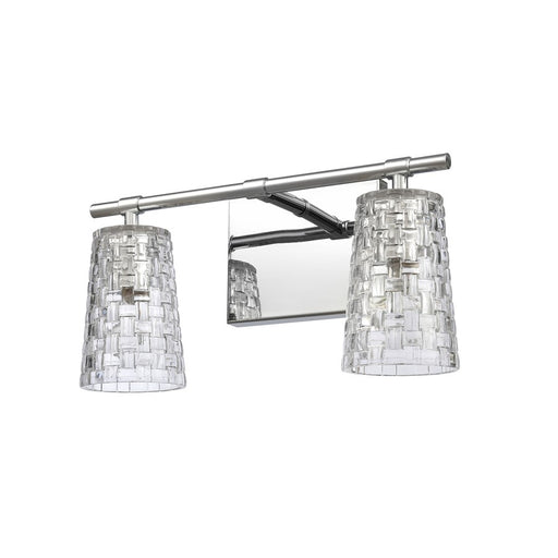 Atlas Lighting Lightweave 15'' Wide 2Lt Vanity Light, Nickel/Clear