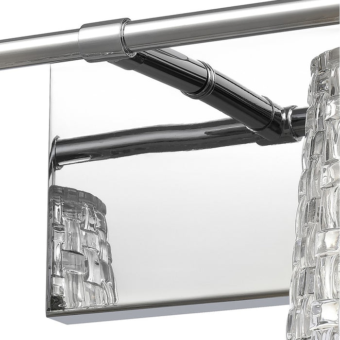 Atlas Lighting Lightweave 15'' Wide 2Lt Vanity Light, Nickel/Clear