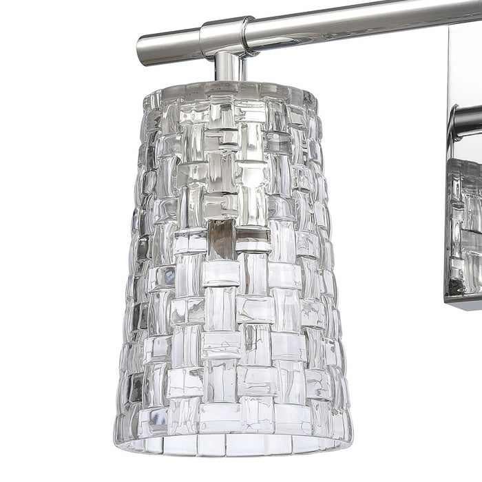 Atlas Lighting Lightweave 15'' Wide 2Lt Vanity Light, Nickel/Clear