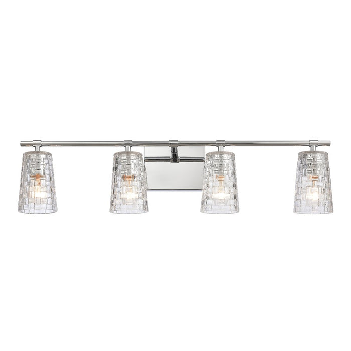Atlas Lighting Lightweave 32'' Wide 4Lt Vanity Light, Nickel/Clear